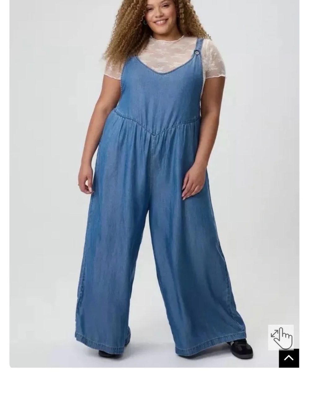 Wide-Leg Lightweight Denim Overall